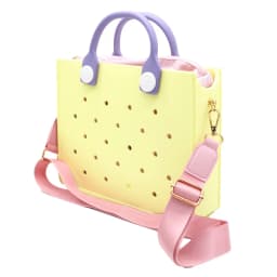 The orange guy Purple Women Fashion New EVA Punched Handbag Casual Waterproof Travel Tote Bag Fit Charms Outdoor Beach Bags