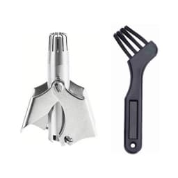 Brangdy Nose Hair Trimmer for Men Stainless Steel Manual Mechanical Shaving Razor Washable Hair Removal Tools with Brush
