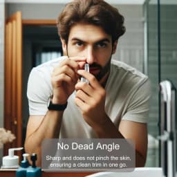 Brangdy Nose Hair Trimmer for Men Stainless Steel Manual Mechanical Shaving Razor Washable Hair Removal Tools with Brush