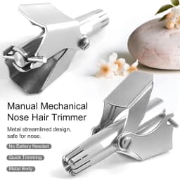 Brangdy Nose Hair Trimmer for Men Stainless Steel Manual Mechanical Shaving Razor Washable Hair Removal Tools with Brush