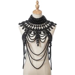 HP Pearl Necklace Handmade Beaded Luxury Dress Accessories Retro Party Body Chain Choker Women Jewelry