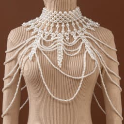 HP Pearl Necklace Handmade Beaded Luxury Dress Accessories Retro Party Body Chain Choker Women Jewelry