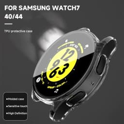 Silicone Case Glass For Samsung Galaxy Watch 7/6 40MM 44MM All-Around Screen Protector Soft TPU Protective Cover Watch7 44 Cases