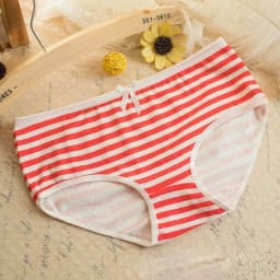 Kawaii Lolita Girls Japanese Anime Style Cosplay Women Panties Briefs With Bow Underwears Underpants Blue Pink White Stripe Gift