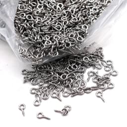 Aiovlo 100pcs/lot Stainless Steel Screw Eye Pins for Pendant Iron Screw Eye Hooks Clasps Fit Drilled Beads Diy Jewelry Making