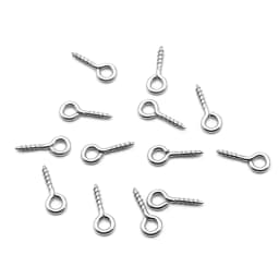 Aiovlo 100pcs/lot Stainless Steel Screw Eye Pins for Pendant Iron Screw Eye Hooks Clasps Fit Drilled Beads Diy Jewelry Making