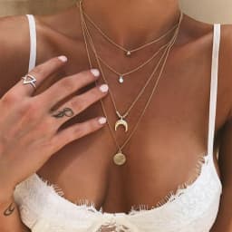 Bohemian Multi layered Necklaces For Women Moon Cross Tree Star Pendant chains Statement Choker 2020 Boho Fashion Jewelry