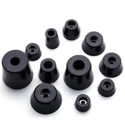 8pcs Anti Slip Furniture Legs Feet Black Speaker Cabinet Bed Table Box Conical Rubber Shock Pad Floor Protector Furniture Parts