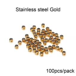 100-500pcs/lot Gold Copper Ball Crimp End Beads Dia 2 2.5 3 mm Stopper Spacer Beads For Diy Jewelry Making Findings Supplies