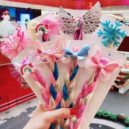 Girls Cute Cartoon Bow Butterfly Colorful Braid Headband Hair Decorate Ponytail Holder Hair Tie Rubber Bands Hair Accessories