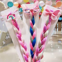 Girls Cute Cartoon Bow Butterfly Colorful Braid Headband Hair Decorate Ponytail Holder Hair Tie Rubber Bands Hair Accessories
