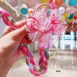 Girls Cute Cartoon Bow Butterfly Colorful Braid Headband Hair Decorate Ponytail Holder Hair Tie Rubber Bands Hair Accessories