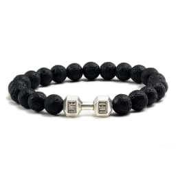Gym Dumbbells Beads Bracelet Natural Stone Barbell Energy Weights Bracelets for Women Men Couple Pulsera Wristband Jewelry Gift