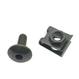 10 Set Motorcycle Scooter ATV Moped Plastic Cover Screw Bolt and U Type Clips with Nut M6 6mm M6X16 Army green