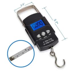 110lb/50kg Electronic Scale Blue Backlight LCD Display with Measuring Rule Tape Balance Digital Fishing Hanging Hook Scale Tool