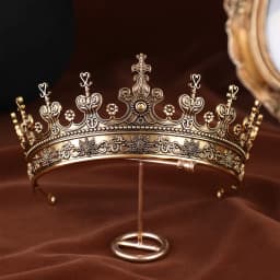 Unisex Golden Medieval Crown Renaissance Period Costume Accessory Prince Princess Birthday Masquerade Ball Halloween Headpiece