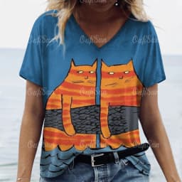 Women's T Shirt Cat Print Casual Short Sleeve 3d T-Shirts Fashion New Streetwear Crew Neck Pullover Female Oversized Clothing
