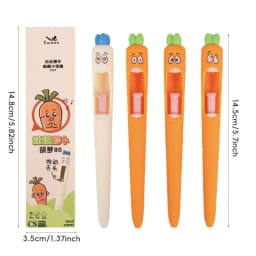 Cute Cartoon Kawaii  Pens Carrot Shaped Gel Pen Design Retractable Tongue Refill Black Ink Pens Office School Stationery Gift