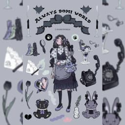 Korean DOMI Cartoon Sweet Cool Girl Character Stickers Hand Account Phone Case Diary Planner Notebook DIY Decorative Stickers