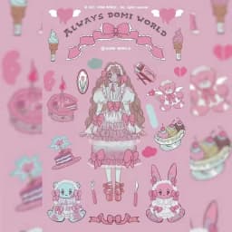 Korean DOMI Cartoon Sweet Cool Girl Character Stickers Hand Account Phone Case Diary Planner Notebook DIY Decorative Stickers