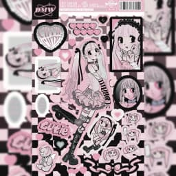 Korean DOMI Cartoon Sweet Cool Girl Character Stickers Hand Account Phone Case Diary Planner Notebook DIY Decorative Stickers