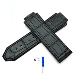 Genuine leather Watch Strap For HUBLOT Big Bang Series Bottom silicone Watch Bracelet Watch accessories 25mm*19mm With tools