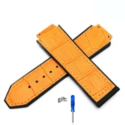 Genuine leather Watch Strap For HUBLOT Big Bang Series Bottom silicone Watch Bracelet Watch accessories 25mm*19mm With tools