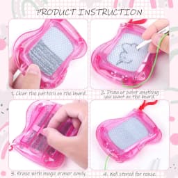 1-10PCS Mini Magnetic Drawing Board Keychain Doodle Pad with Stylus Portable Toy Erasable Writing Board Educational Kids Gift