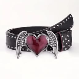 1Pcs Rose essential oil droplet heart-shaped leather belt, rivet decoration, Y2K punk gothic rock hip-hop style,spring,summer