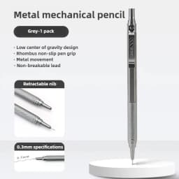 Metal Mechanical Pencil 0.3/0.5/0.7 mm Low Gravity Drawing Automatic HB Pencil Set with Leads Office School Writing Art Supplies