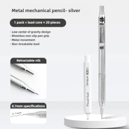 Metal Mechanical Pencil 0.3/0.5/0.7 mm Low Gravity Drawing Automatic HB Pencil Set with Leads Office School Writing Art Supplies