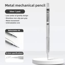 Metal Mechanical Pencil 0.3/0.5/0.7 mm Low Gravity Drawing Automatic HB Pencil Set with Leads Office School Writing Art Supplies