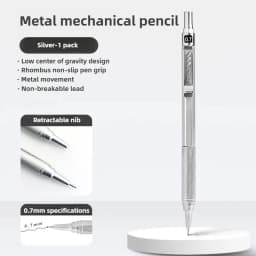 Metal Mechanical Pencil 0.3/0.5/0.7 mm Low Gravity Drawing Automatic HB Pencil Set with Leads Office School Writing Art Supplies