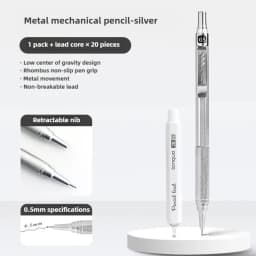 Metal Mechanical Pencil 0.3/0.5/0.7 mm Low Gravity Drawing Automatic HB Pencil Set with Leads Office School Writing Art Supplies