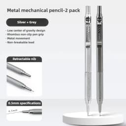 Metal Mechanical Pencil 0.3/0.5/0.7 mm Low Gravity Drawing Automatic HB Pencil Set with Leads Office School Writing Art Supplies