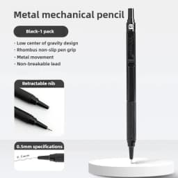 Metal Mechanical Pencil 0.3/0.5/0.7 mm Low Gravity Drawing Automatic HB Pencil Set with Leads Office School Writing Art Supplies