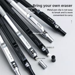 Metal Mechanical Pencil 0.3/0.5/0.7 mm Low Gravity Drawing Automatic HB Pencil Set with Leads Office School Writing Art Supplies