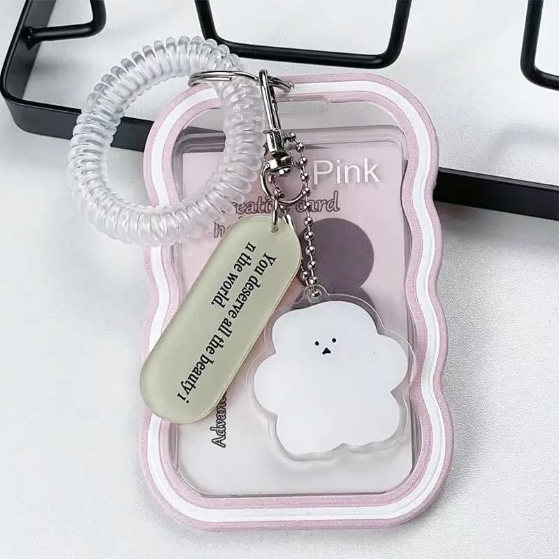 Creative Design Kpop Photocard Holder Transparent Card Holder Keychain Photo Sleeves Bus Card Student Card Case Photo Protector