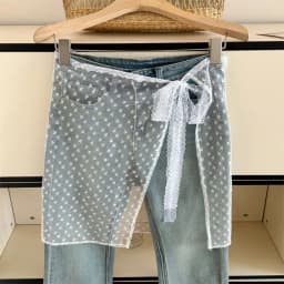 New Embroidered Flower Lace Mini Skirt See Through Y2K Streetwear Lace Up Ruffles Skirt Harajuku Butt Curtain Jeans Decoration