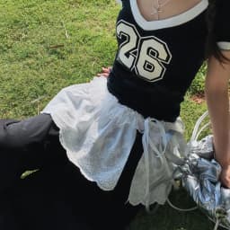 New Embroidered Flower Lace Mini Skirt See Through Y2K Streetwear Lace Up Ruffles Skirt Harajuku Butt Curtain Jeans Decoration