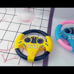 Children's Steering Wheel Toy, Simulated Co-Pilot 360-Degree Rotating Music Steering Wheel, Educational Enlightenment Toy