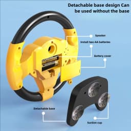Children's Steering Wheel Toy, Simulated Co-Pilot 360-Degree Rotating Music Steering Wheel, Educational Enlightenment Toy