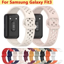 Soft Silicone Watch Compatible with Samsung Galaxy Fit3 Replacement Bracelet Breathable Watchband Smart Watch Sports Accessories