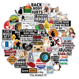 50PCS Prank Meme Stickers Personalized Graffiti Stickers Decorative Luggage Notebook Car Skateboard Stickers
