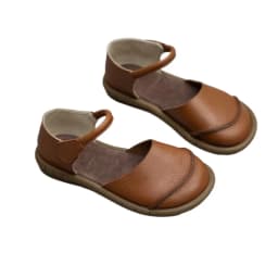 Soft Leather Women's Flat Shoes Retro Handmade Comfortable 2025 Summer Genuine Leather Fashion Black Casual Sandals Ladies