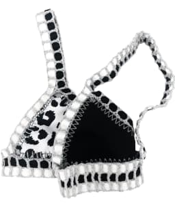 Reversible Leopard Handmade Crochet Bikinis Set Black Poolside Swimwear Blue Paisley Luxury Swimsuit maillot de bain femme
