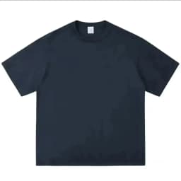 Black White GSM 500g Heavy Duty Cotton Plus Size T-Shirt Crew Neck Men's Short Sleeve Three Needles Half Sleeve Tee