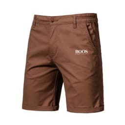 Embroidered Summer 100% Cotton Shorts for Men High Quality Knee Length Shorts Casual Business Social Elastic Waist Beach Shorts