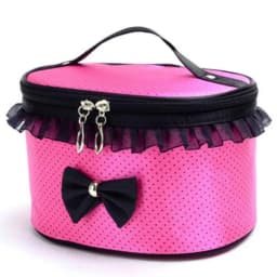 1pcs Dot Bowknot Women Lace Patchwork Organizer Bag Makeup Cases Female Lace Cosmetic Bag Waterproof Cosmetic Pouch Home