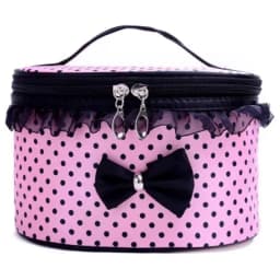 1pcs Dot Bowknot Women Lace Patchwork Organizer Bag Makeup Cases Female Lace Cosmetic Bag Waterproof Cosmetic Pouch Home